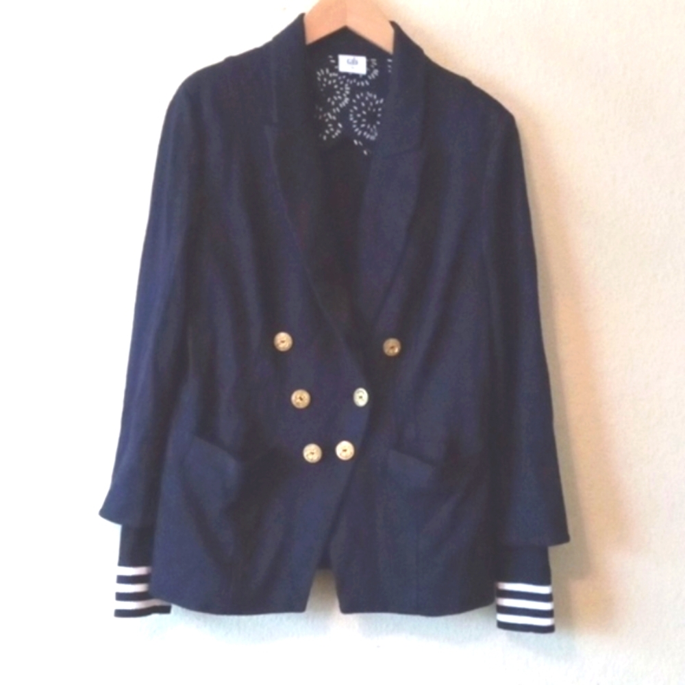 CAbi Navy Blazer Grand Slam with Gold Buttons - Picture 3 of 9